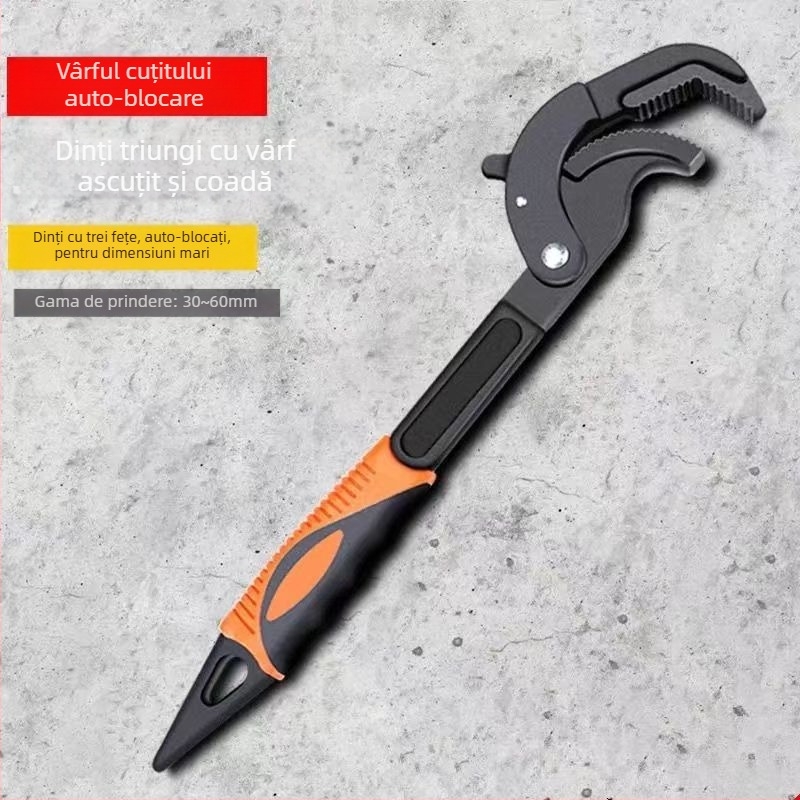 Cheie pentru țevi multifuncțională YCDIDM — oțel carbon înalt, 1300 g