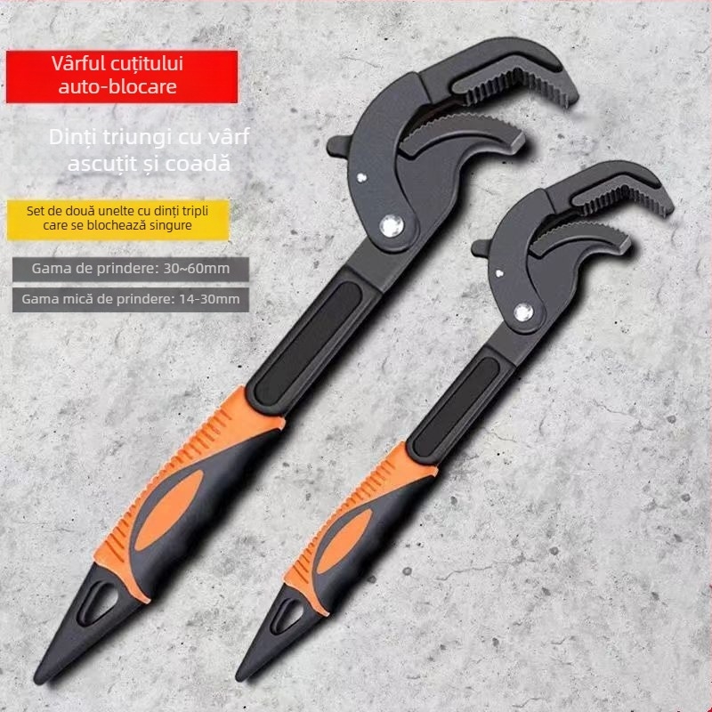 Cheie pentru țevi multifuncțională YCDIDM — oțel carbon înalt, 1300 g