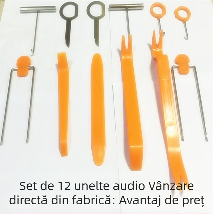 Set de instrumente pentru audio auto, 12 bucăți, pentru demontarea și montarea difuzoarelor (Brand: BC; Material: Plastic)