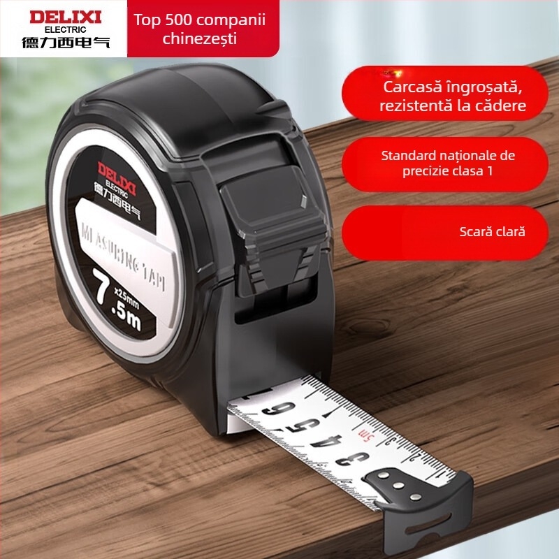 Ruletă de măsurat cu bandă din oțel îngroșată, bandă mai lată, rezistentă la căderi, impermeabilă, de calitate industrială