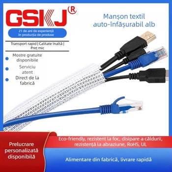 Manșon protector pentru cabluri – design cu deschidere rulant; UL94-V2, -50°C până la 150°C, RoHS/REACH, Punct de topire 240°C ±10°C, Tip cablu: Management de rețea