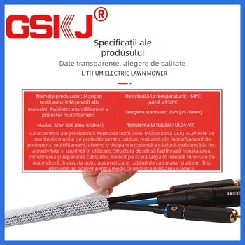 Manșon protector pentru cabluri – design cu deschidere rulant; UL94-V2, -50°C până la 150°C, RoHS/REACH, Punct de topire 240°C ±10°C, Tip cablu: Management de rețea