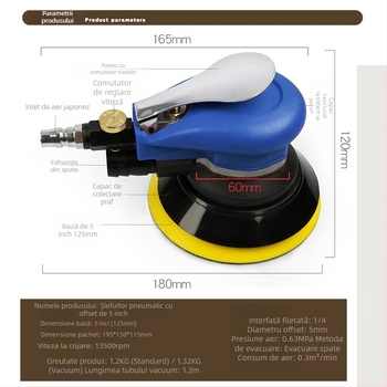 Mașină de lustrare a mașinilor și aplicare de ceară — marca Mussen Hall; greutate 1.2–1.32 kg; material: metal; aplicație: reparații auto