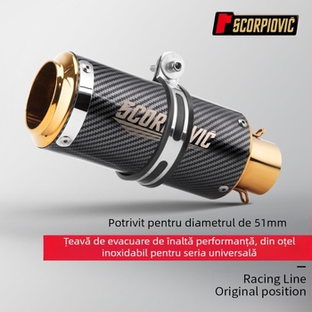 Silențios de evacuare pentru motocicletă, oțel inoxidabil, rezistent la temperaturi înalte, pentru trafic zilnic (Oțel inoxidabil; Rezistență la temperaturi înalte; Pentru trafic zilnic)