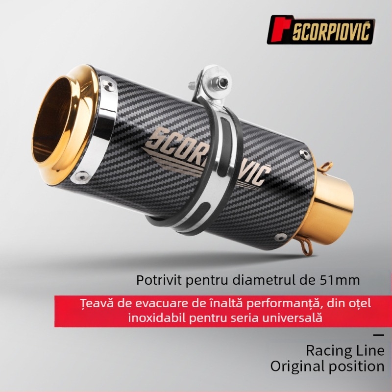 Silențios de evacuare pentru motocicletă, oțel inoxidabil, rezistent la temperaturi înalte, pentru trafic zilnic (Oțel inoxidabil; Rezistență la temperaturi înalte; Pentru trafic zilnic)