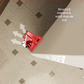 Blocator de ușă MD-BJ01H, control manual, montaj pe podea, aliaj de aluminiu, alarmă anti-furt și anti-coliziune