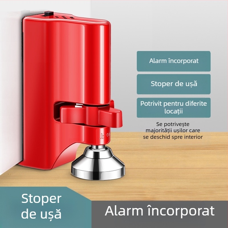 Blocator de ușă MD-BJ01H, control manual, montaj pe podea, aliaj de aluminiu, alarmă anti-furt și anti-coliziune