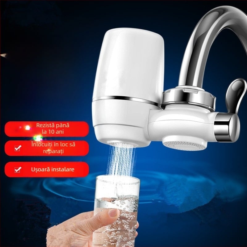 Purificator de apă pentru robinet, 7 etape, filtru ceramic, instalare fără montaj, element filtrant înlocuibil, 1000 L/zi