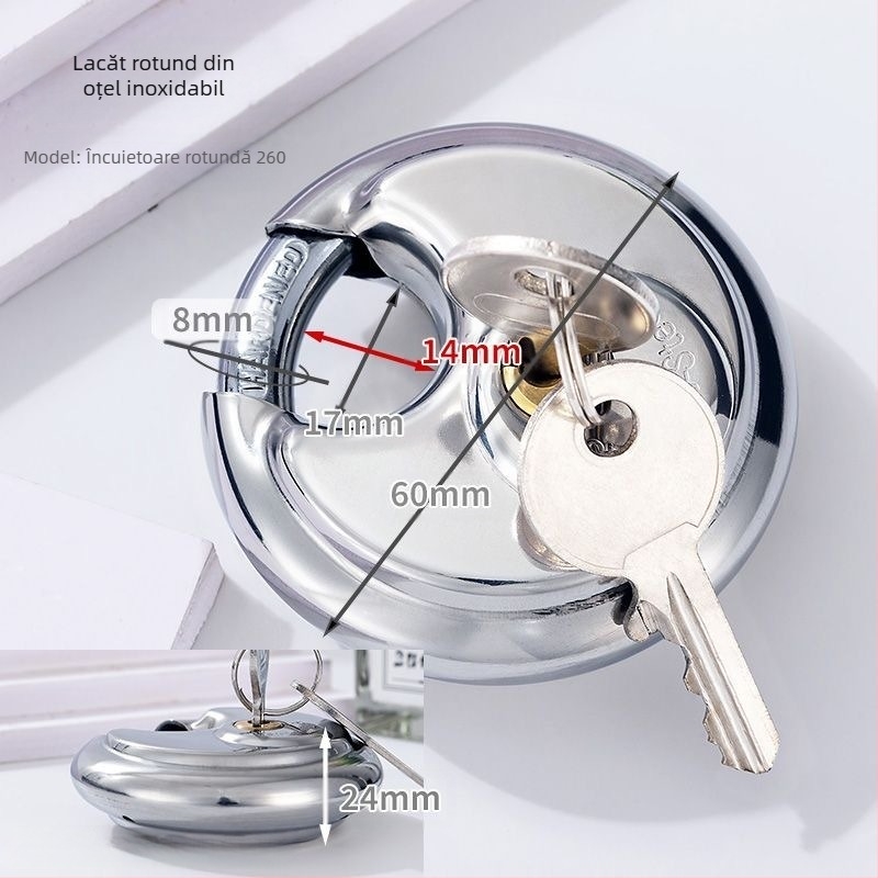 Lăcăt de securitate din oțel inoxidabil, Tip C, anti-smash, anti-pry, anti-furt, rezistent la apă, pentru ușile depozitului