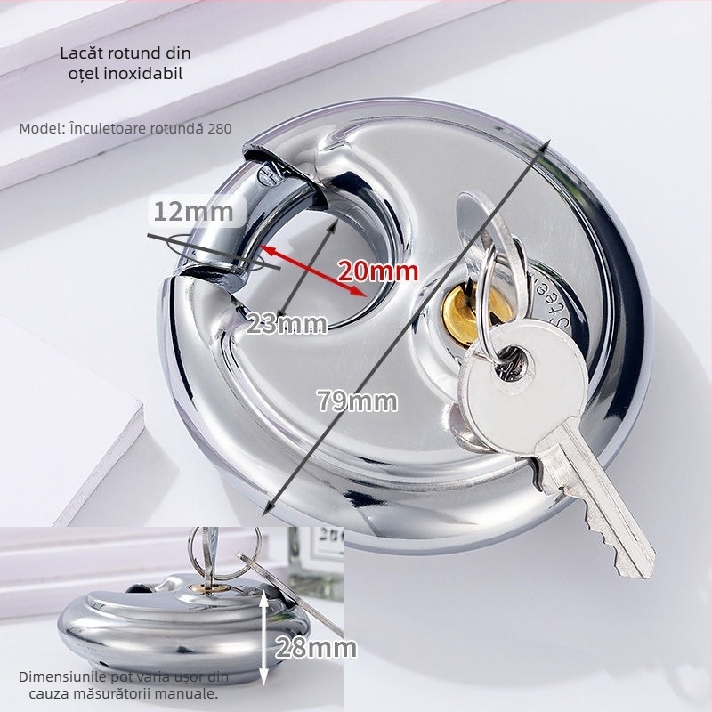 Lăcăt de securitate din oțel inoxidabil, Tip C, anti-smash, anti-pry, anti-furt, rezistent la apă, pentru ușile depozitului