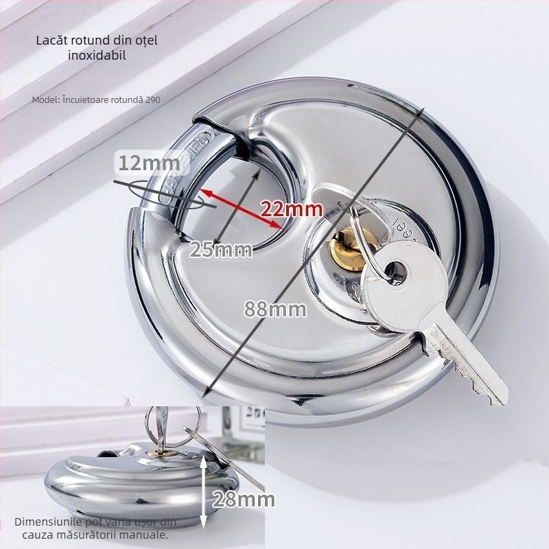 Lăcăt de securitate din oțel inoxidabil, Tip C, anti-smash, anti-pry, anti-furt, rezistent la apă, pentru ușile depozitului