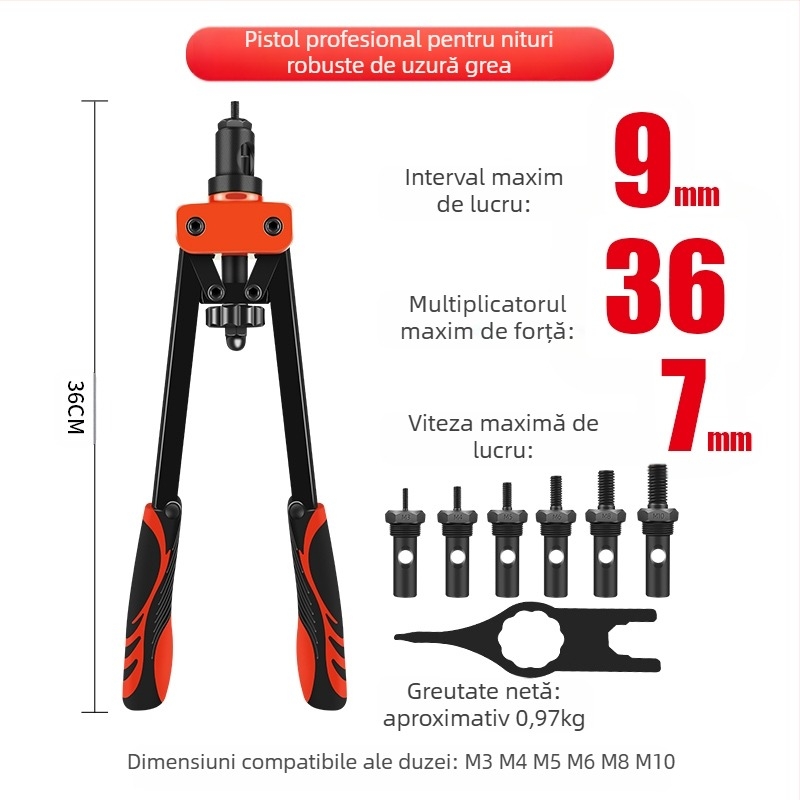 Rivet Nut Gun cu funcționare automată și manuală, pentru construcții