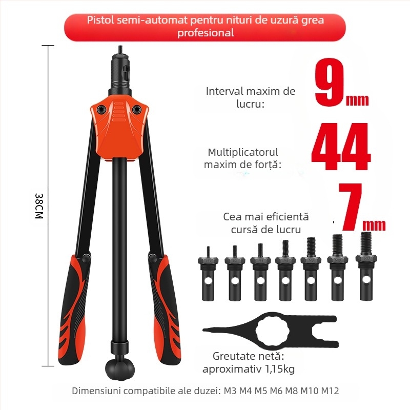 Rivet Nut Gun cu funcționare automată și manuală, pentru construcții