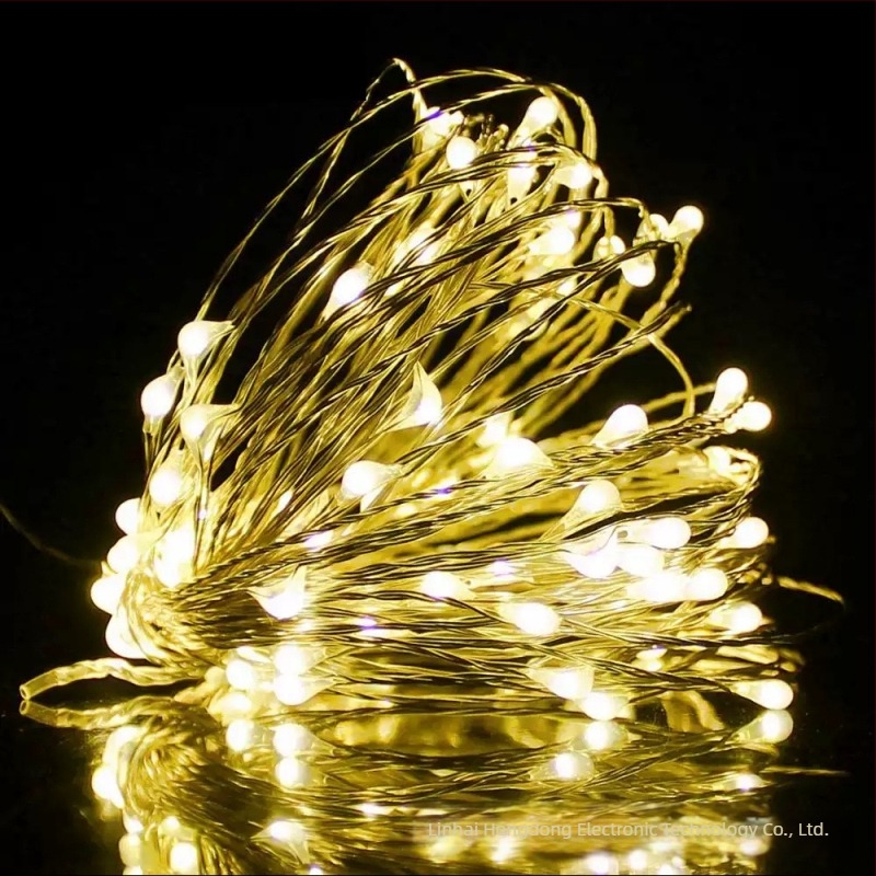 Lumini LED cu sârmă de cupru alimentate cu energie solară pentru exterior, decorațiuni de Crăciun, model Solar Copper Wire Lamp, IP44, tensiune ≤36V, suport pentru personalizare