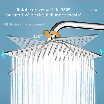 Yanya cap de duș din oțel inoxidabil, funcție ploaie, model cu pulverizare superioară, temperatură de lucru 1–90°C