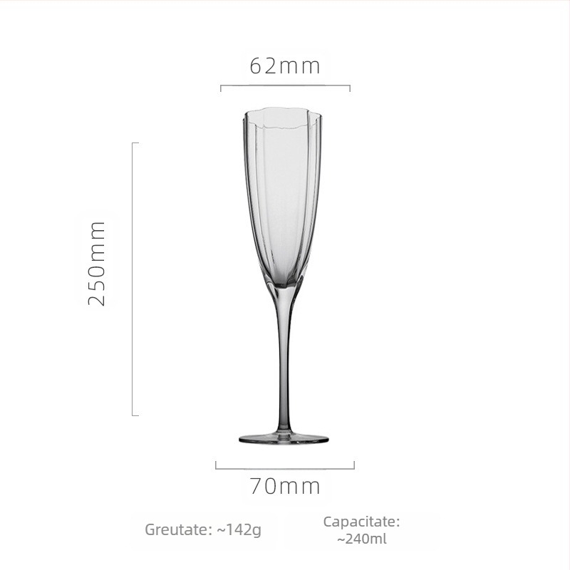 Pahar de vin cu formă de floare (cristal; stil Nordic; personalizabil; logo imprimat)
