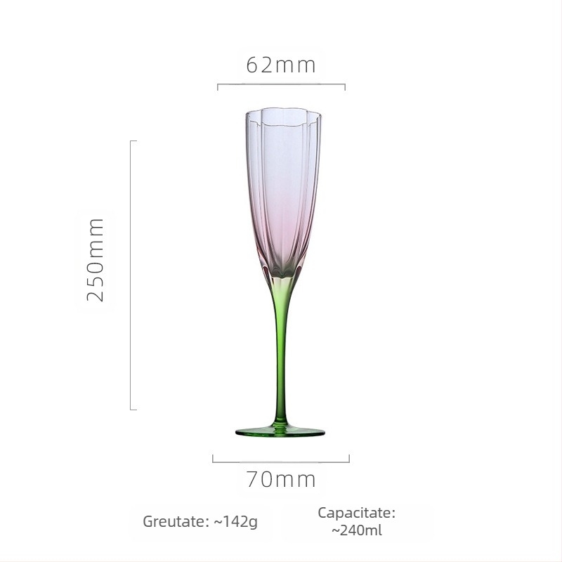 Pahar de vin cu formă de floare (cristal; stil Nordic; personalizabil; logo imprimat)