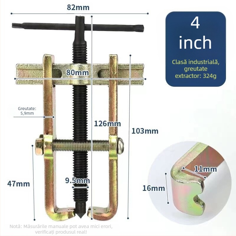 Extractor cu două brațe pentru rulmenți, unealtă compactă de demontare pentru rulmenți din oțel inoxidabil, 36V
