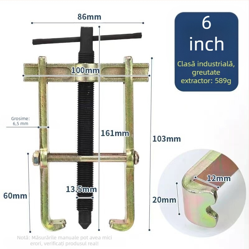 Extractor cu două brațe pentru rulmenți, unealtă compactă de demontare pentru rulmenți din oțel inoxidabil, 36V