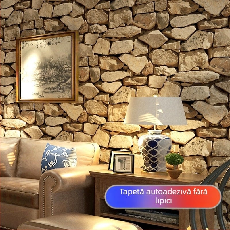 Tapet autoadeziv cu model de cărămidă, efect 3D, PVC, fără formaldehidă