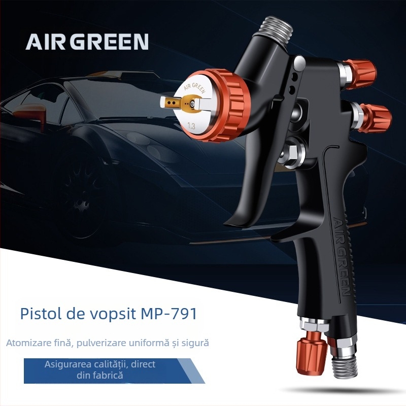Pistol de vopsire Topcoat cu rezervor superior, atomizare înaltă, pentru autoturisme, mobilier și nave, distanță de pulverizare 200 mm
