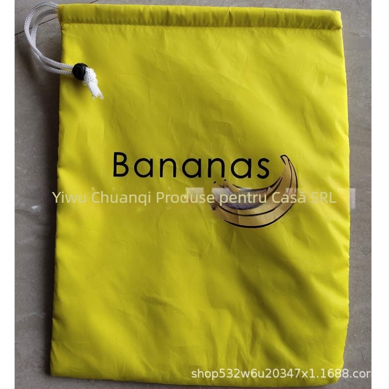 Sac de depozitare pentru fructe și legume cu șnur și imprimare serigrafică