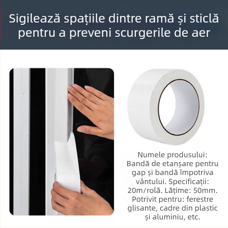 Bandă de etanșare a ferestrelor — rezistență la vânt, la uzură, la îmbătrânire și la coroziune; model Windproof Tape, marcă Good craftsman, logo OEM