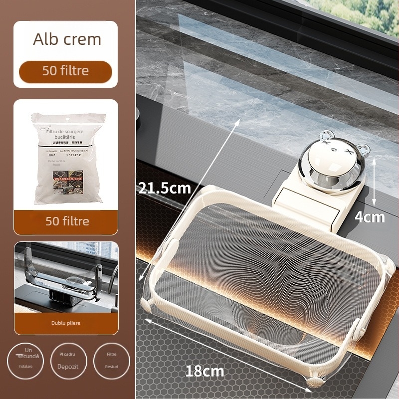 Filtru pentru chiuveta de bucătărie - plastic, stil modern minimalist, rețea de drenaj anti-blocare, lansare 2024, origine Zhejiang