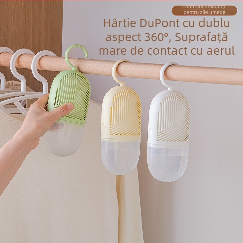 Desicant pentru garderobă cu clorură de calciu — absorbant de umezeală pentru dormitoare și garderobe, ambalat în cutie, 100 buc., 209 g/buc