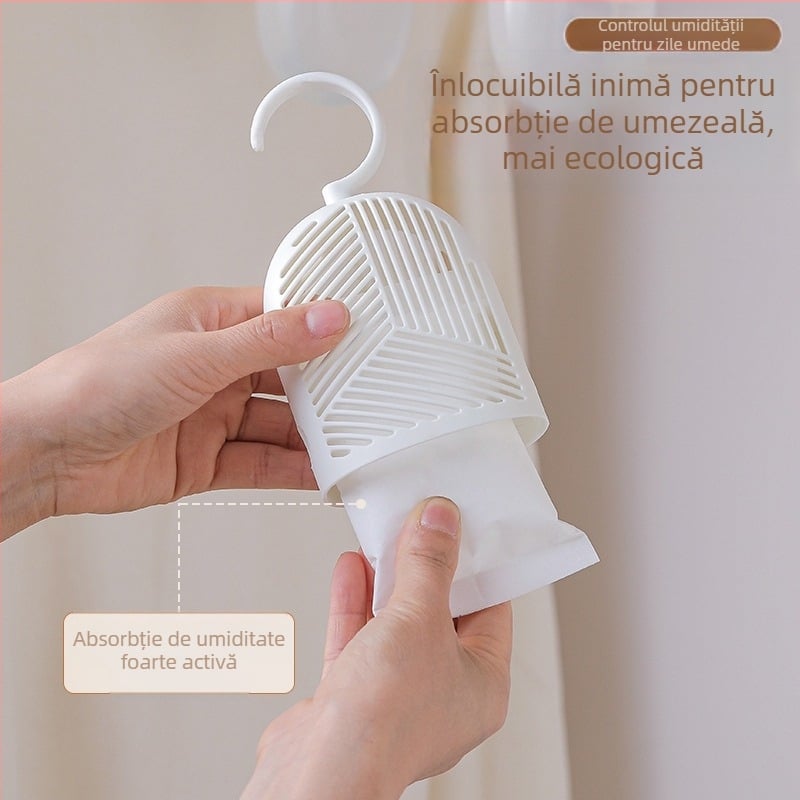 Desicant pentru garderobă cu clorură de calciu — absorbant de umezeală pentru dormitoare și garderobe, ambalat în cutie, 100 buc., 209 g/buc