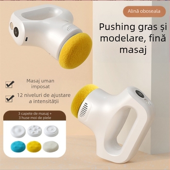 Masajer manual cu alimentare USB, 3 trepte și capete de masaj: convex rotund, cap de masaj acupunctură și rotund, pentru cap, gât, umeri, spate și picioare