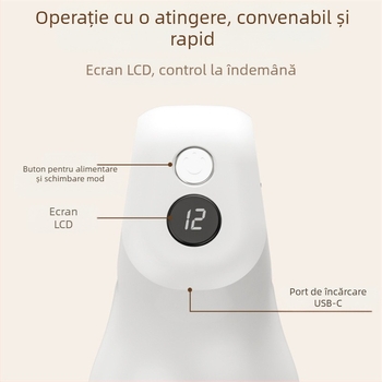 Masajer manual cu alimentare USB, 3 trepte și capete de masaj: convex rotund, cap de masaj acupunctură și rotund, pentru cap, gât, umeri, spate și picioare