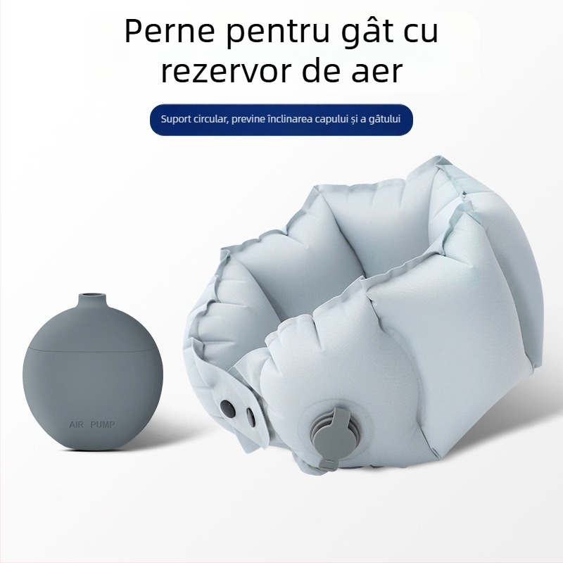 Perne gonflabile de gât în formă de U cu pompă - Material: Milk Silk - Model: pernă gonflabilă lungă cu pompă - Stil: modern și minimalist - Potrivit pentru adulți