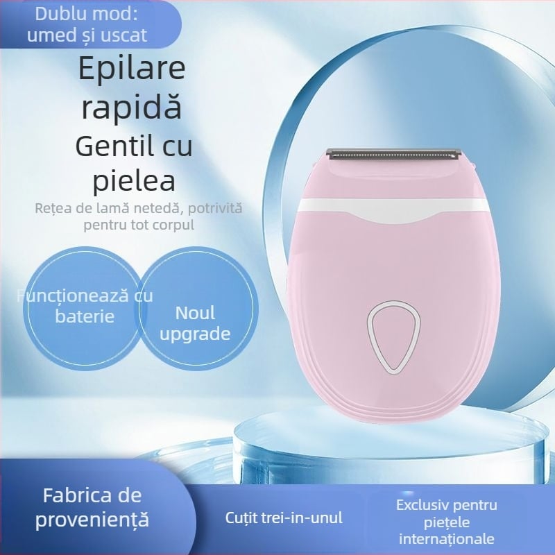 BY-668 Mașină electrică de ras pentru corp, carcasa ABS, 77 g, utilizare umedă și uscată, alimentare cu baterie, pentru îndepărtarea completă a părului de pe corp