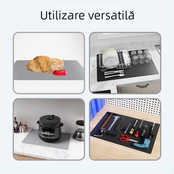 Covoraș din silicon pentru mașina de cafea, pătrat, stil minimalist modern, izolație termică, lansat în august 2024