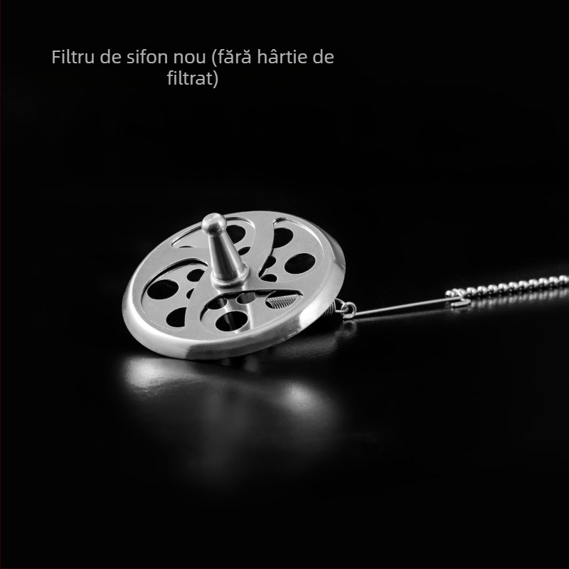 Filtru pentru sifon de cafea, din oțel inoxidabil 304, compatibil cu ceainice sifon, include țesătură filtru și filtru de hârtie