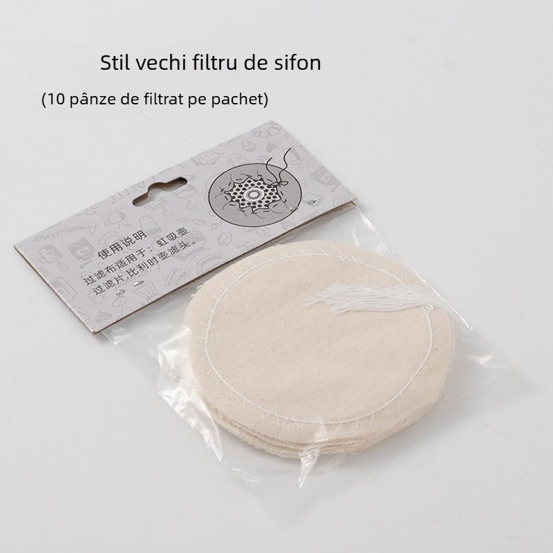 Filtru pentru sifon de cafea, din oțel inoxidabil 304, compatibil cu ceainice sifon, include țesătură filtru și filtru de hârtie