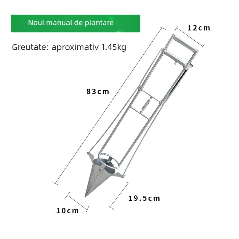 Lopată pentru transplantarea răsadurilor — transplantator universal de răsaduri, corp din oțel cu conținut înalt de carbon, mâner din oțel, model BD-ZY002