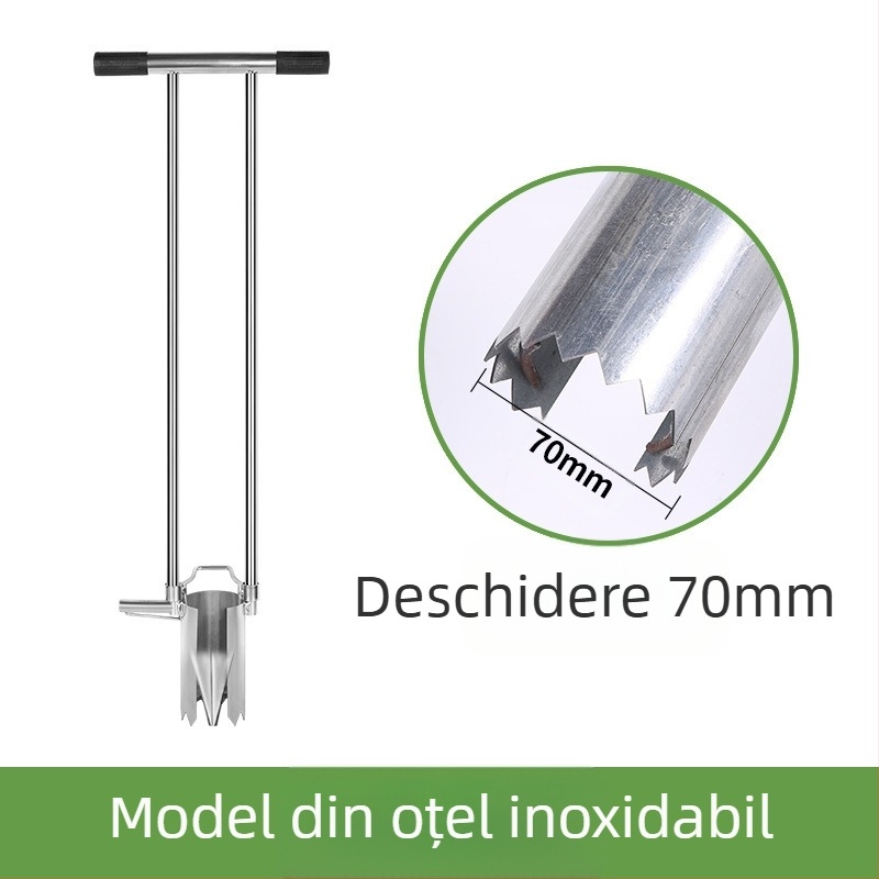 Set de unelte pentru transplantarea răsadurilor, 3 piese, oțel inoxidabil, Kyushu Garden, pentru terenuri agricole