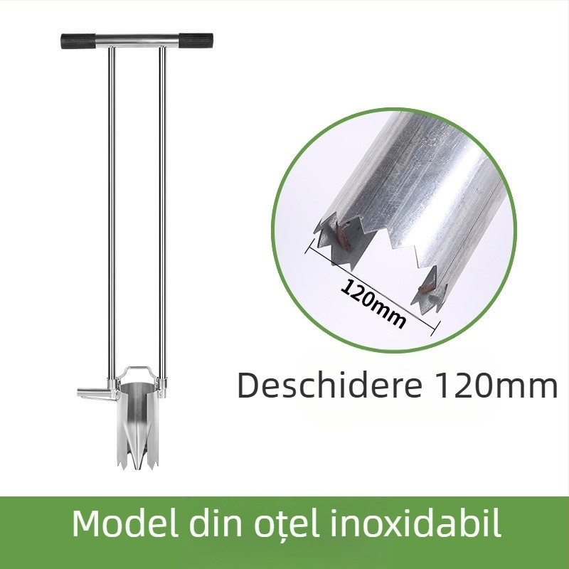 Set de unelte pentru transplantarea răsadurilor, 3 piese, oțel inoxidabil, Kyushu Garden, pentru terenuri agricole