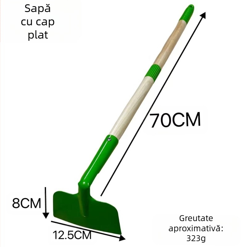 Set lopăți pentru nisip și grădină – corp din fier, mâner din lemn, cap 323 g, potrivit pentru grădină acasă și activități în aer liber la malul mării