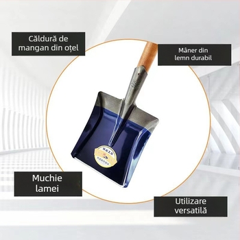 Lopată cu cap pătrat, lamă din oțel de înalt carbon, mâner din lemn, greutate a capului 1,9 kg, pentru agricultură