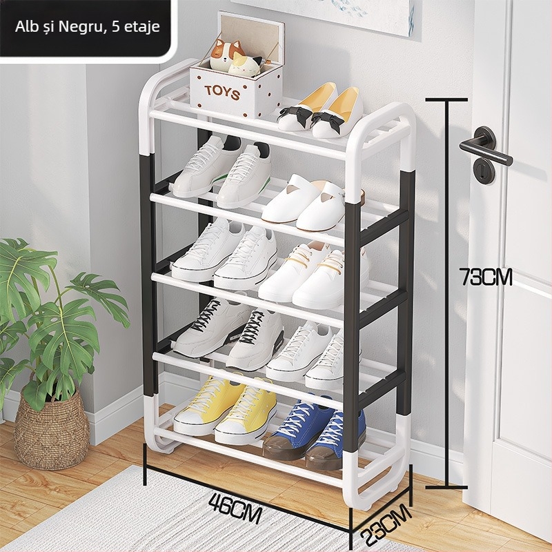 Raft pentru pantofi în formă de I, 5 niveluri, asamblare DIY, material: plastic și fier, stil modern minimalist, marcă Yale