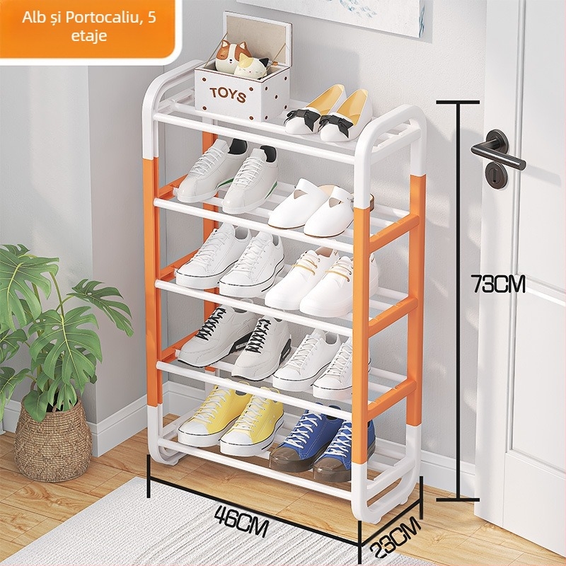 Raft pentru pantofi în formă de I, 5 niveluri, asamblare DIY, material: plastic și fier, stil modern minimalist, marcă Yale