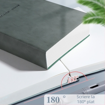 Carnet cu copertă din piele artificială, legare de tip franțuzesc, hârtie din masă lemnoasă 80 g, stil birou