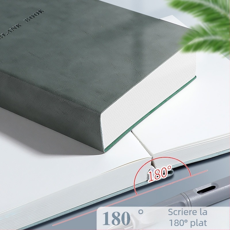 Carnet cu copertă din piele artificială, legare de tip franțuzesc, hârtie din masă lemnoasă 80 g, stil birou