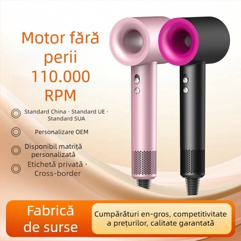Uscător de păr cu motor brushless, 1300 W, ioni negativi, aer rece/cald, protecție împotriva supraîncălzirii