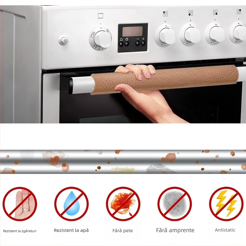 Capac de protecție a mânerului frigiderului; Materiale: PU + țesătură Velcro; Material principal: PU (50%); Subcomponentă: poliester (50%); Stil: Nordic