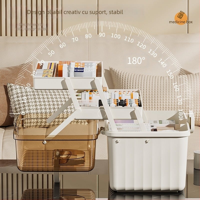 Dulap pentru medicamente, 12 compartimente, din plastic, portabil, cu logo personalizat