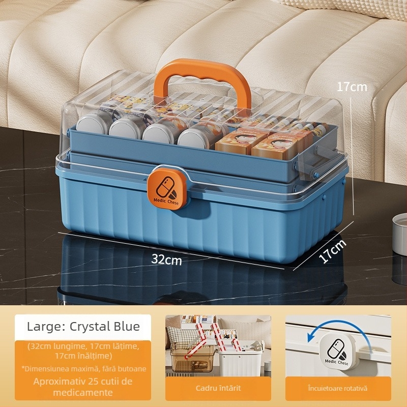 Dulap pentru medicamente, 12 compartimente, din plastic, portabil, cu logo personalizat